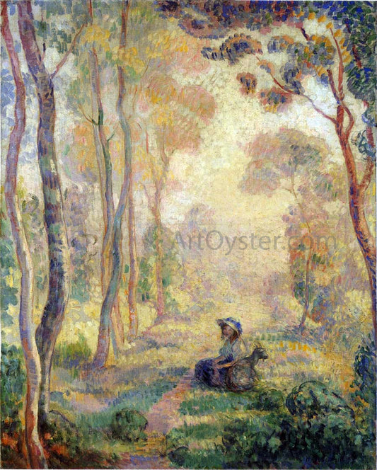  Henri Lebasque Child with Goat in the Pierrefonds Forest - Hand Painted Oil Painting