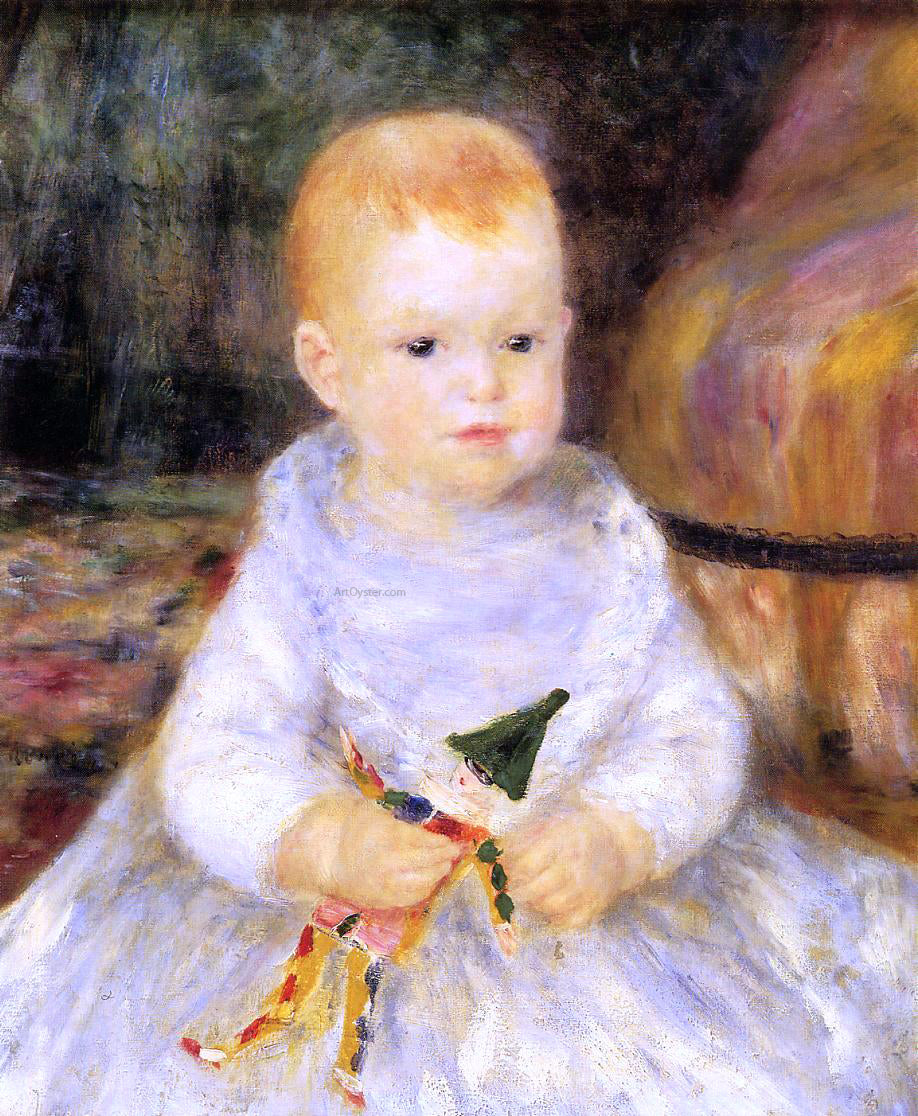  Pierre Auguste Renoir Child with Punch Doll (also known as Pierre de la Pommeraye) - Hand Painted Oil Painting