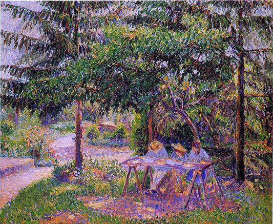 Camille Pissarro Children in a Garden at Eragny - Hand Painted Oil Painting