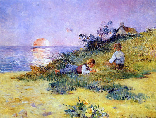  Ferdinand Du Puigaudeau Children on a Dune - Hand Painted Oil Painting