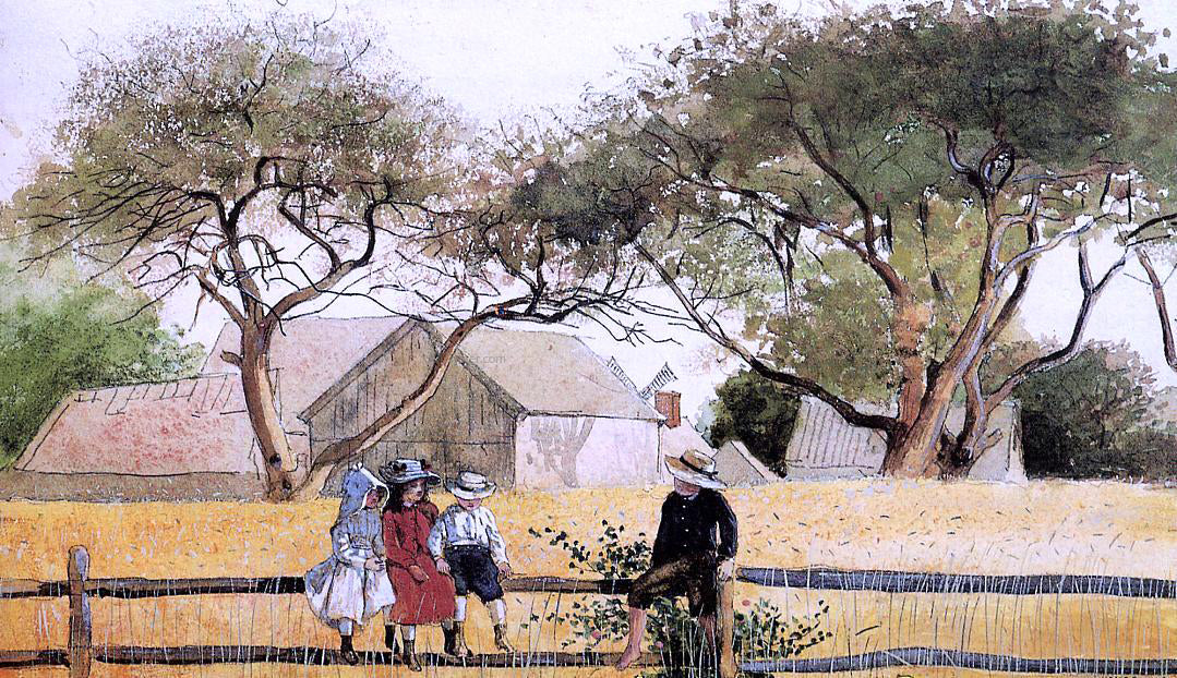  Winslow Homer Children on a Fence - Hand Painted Oil Painting