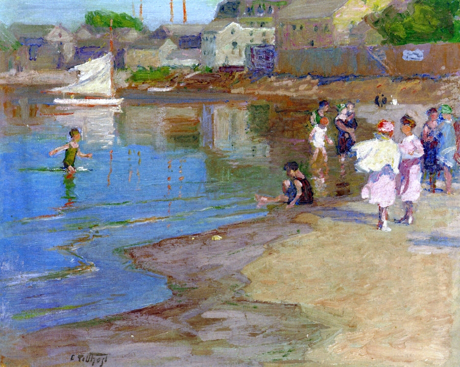  Edward Potthast Children Playing at the Beach - Hand Painted Oil Painting