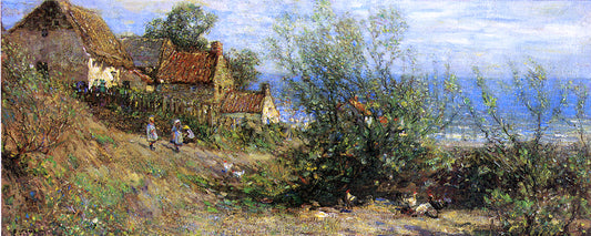  Frederick William Jackson Children Playing near a Cottage - Hand Painted Oil Painting