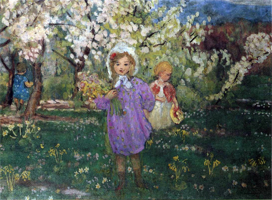  Henri Lebasque Children with Spring Flowers - Hand Painted Oil Painting