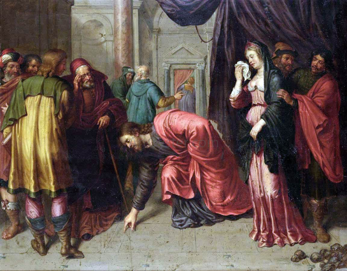  Pieter Van Lint Christ and the Adulterous Woman - Hand Painted Oil Painting