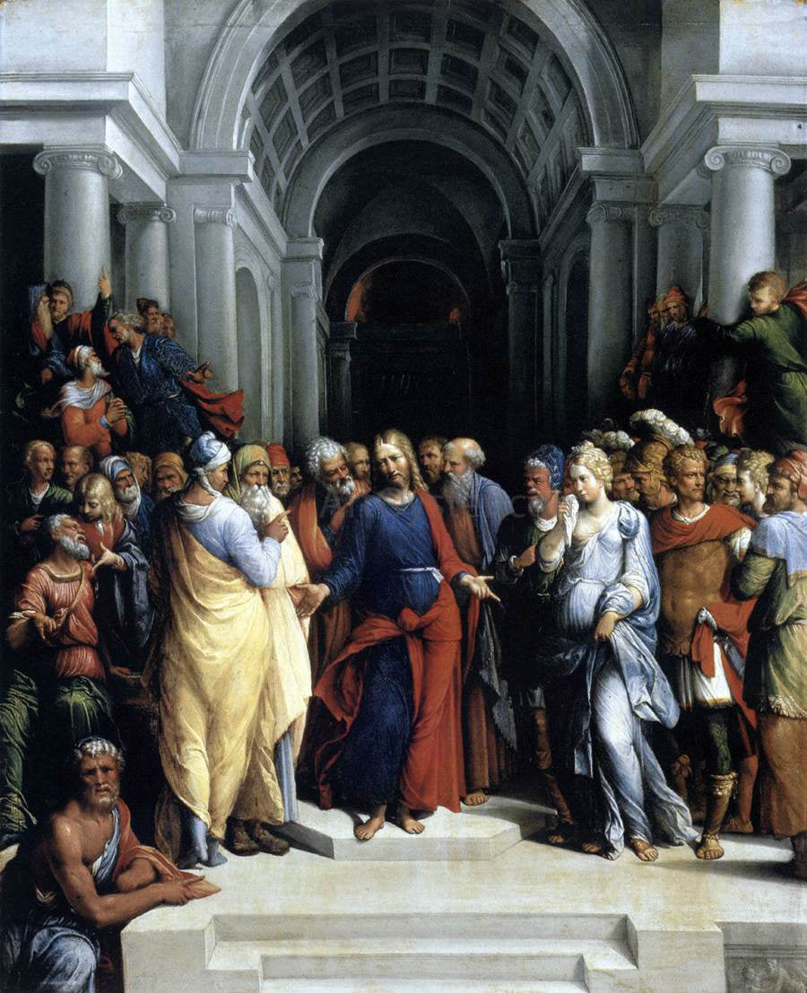  Garofalo Christ and the Adulteress - Hand Painted Oil Painting