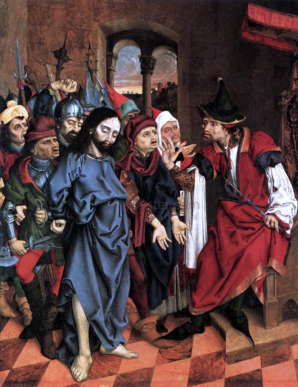  Unknown (2) Masters Christ before Pilate - Hand Painted Oil Painting