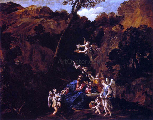  Giovanni Lanfranco Christ Served by Angels - Hand Painted Oil Painting