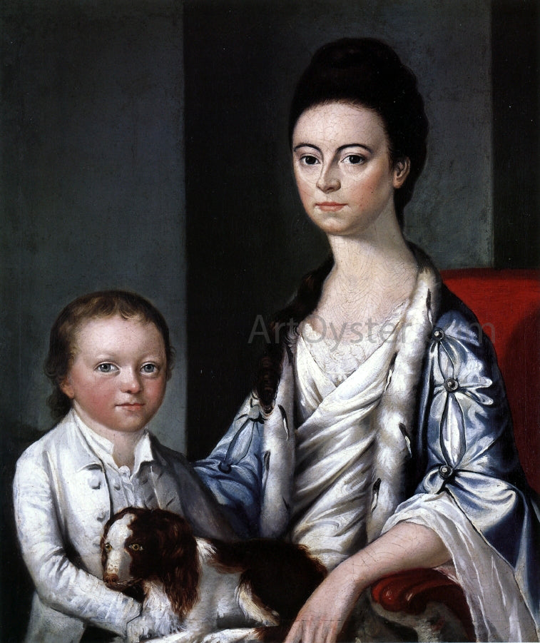  Gilbert Stuart Christian Stelle Banister and Her Son, John - Hand Painted Oil Painting