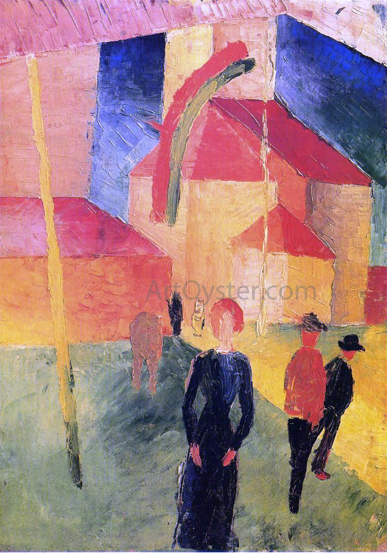  August Macke Church with Flags - Hand Painted Oil Painting