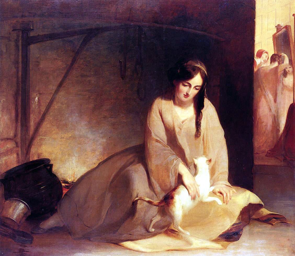  Thomas Sully Cinderella at the Kitchen Fire - Hand Painted Oil Painting