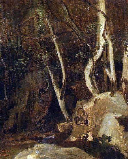  Jean-Baptiste-Camille Corot Civita Castellana, Rocks with Trees - Hand Painted Oil Painting