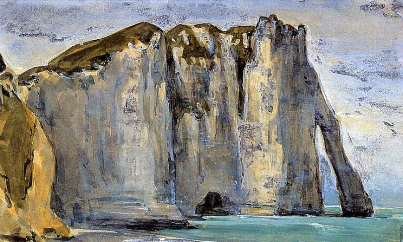  Eugene Delacroix Cliff at Etretat - Hand Painted Oil Painting