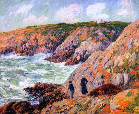  Henri Moret Cliffs of Moellan, Finistere - Hand Painted Oil Painting