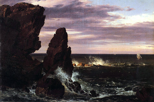  Frederic Edwin Church Coast Scene - Hand Painted Oil Painting