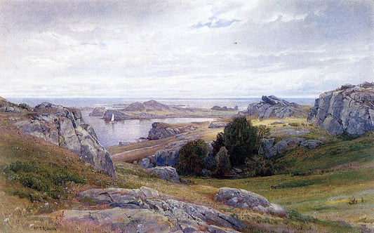  William Trost Richards Coast with Sailboat, Newport - Hand Painted Oil Painting