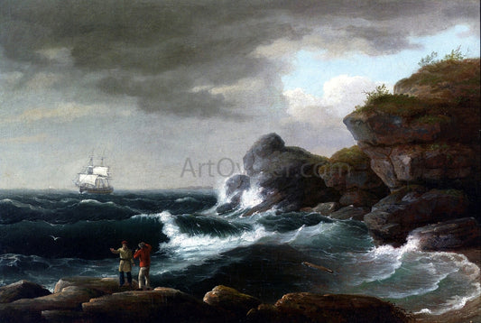  Thomas Birch Coastal Scene - Hand Painted Oil Painting