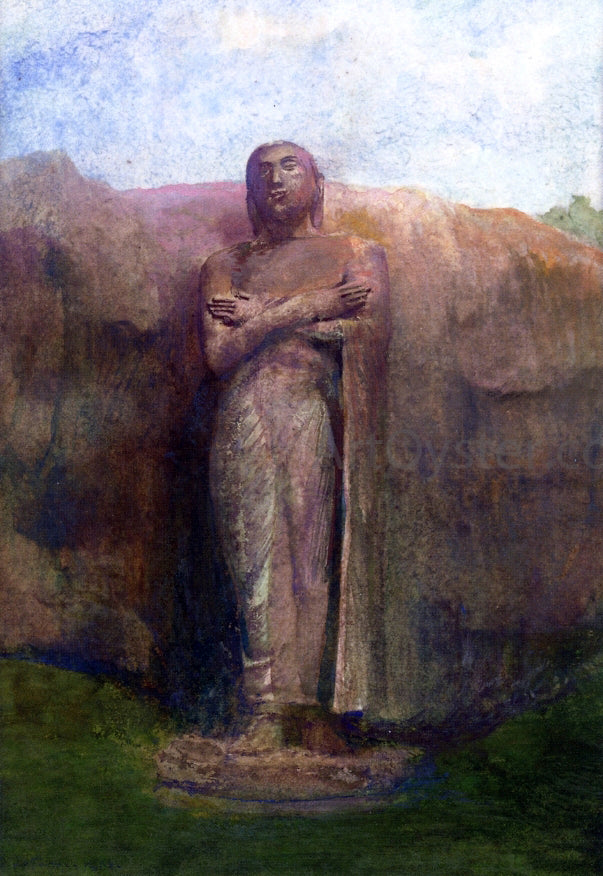  John La Farge Colossal Statue of Ananda, near the Ruined City of Pollanarua, Ceylon, 1891 - Hand Painted Oil Painting