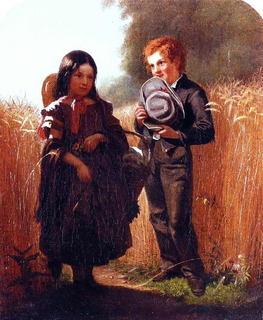  John George Brown Coming Thro' the Rye - Hand Painted Oil Painting