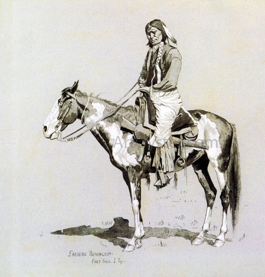  Frederic Remington Commanche on Horseback - Hand Painted Oil Painting