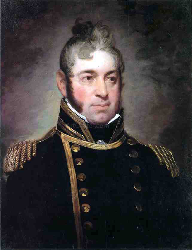  Gilbert Stuart Commodore William Bainbridge, Commander of The Constitution (1774-1833) - Hand Painted Oil Painting