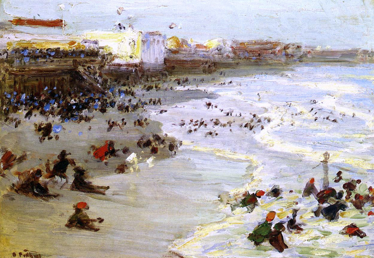  Edward Potthast Coney Island - Hand Painted Oil Painting