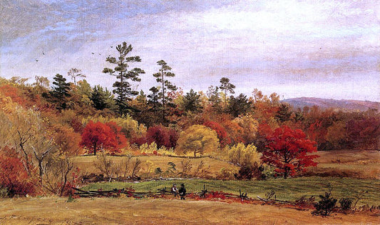  Jasper Francis Cropsey Conversation at the Fence - Hand Painted Oil Painting