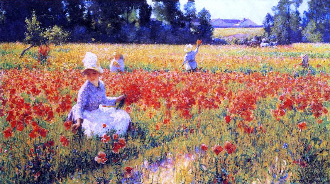  Robert Vonnoh Coquelicots (also known as In Flanders Field) - Hand Painted Oil Painting