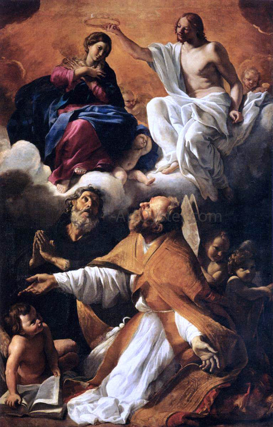  Giovanni Lanfranco Coronation of the Virgin with St Augustine and St William of Aquitaine - Hand Painted Oil Painting
