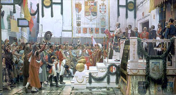  Salvador Viniegra Y Lasso de la Vega Cortes de Cadiz - Hand Painted Oil Painting