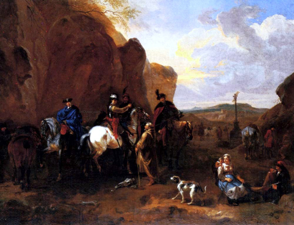  Dirck Maas Cossacks On Horseback Asking A Hermit For Directions - Hand Painted Oil Painting
