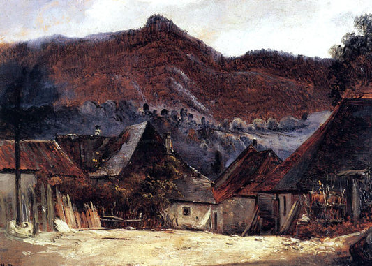  Theodore Rousseau Cottages in the Jura - Hand Painted Oil Painting