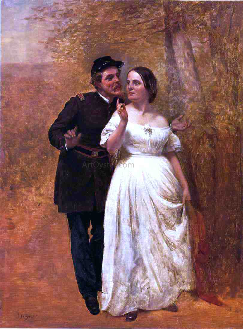  John George Brown Courting - Hand Painted Oil Painting
