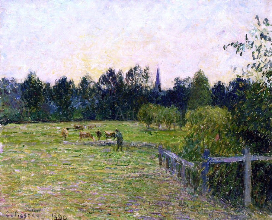  Camille Pissarro Cowherd in a Field at Eragny - Hand Painted Oil Painting