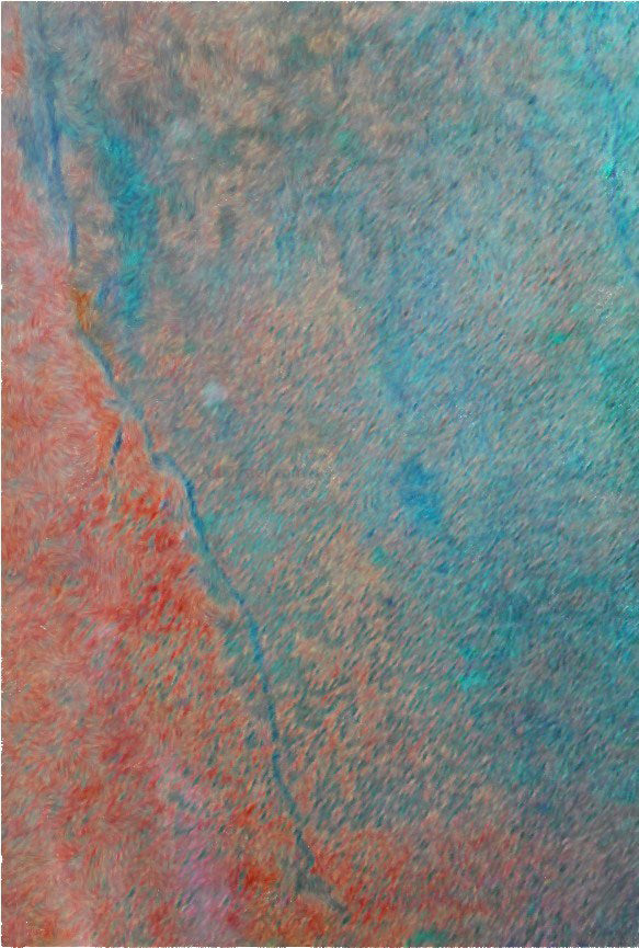  Our Original Collection Cracked Red Abstract II - Hand Painted Oil Painting