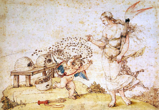  Albrecht Durer Cupid the Honey Thief - Hand Painted Oil Painting