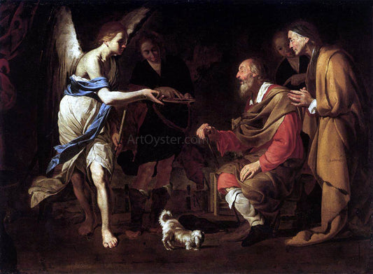  Bernardo Cavallino Curing of Tobias - Hand Painted Oil Painting