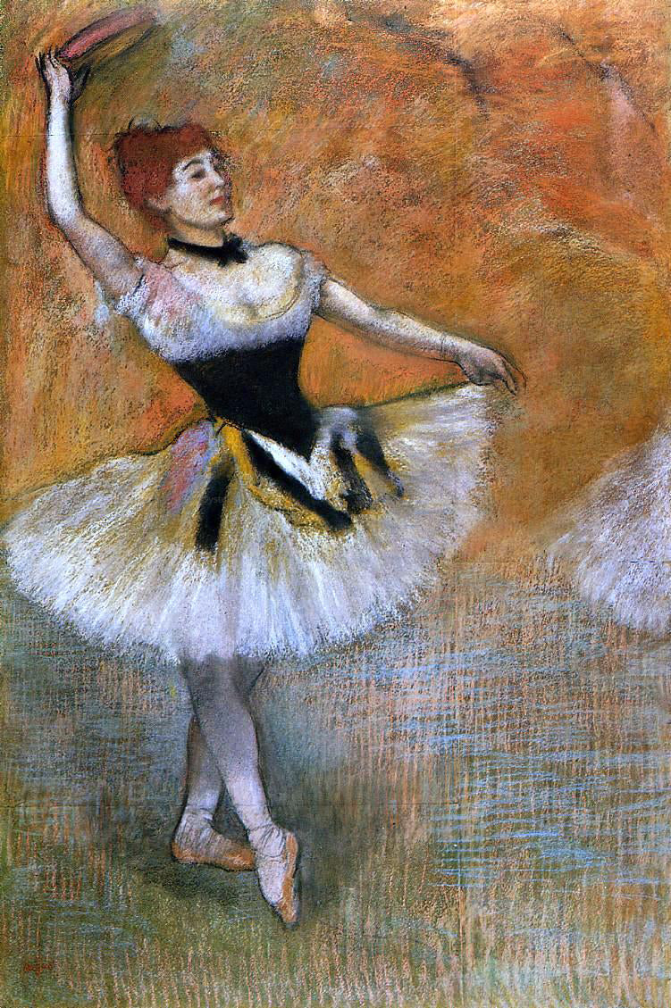  Edgar Degas Dancer with Tambourine - Hand Painted Oil Painting