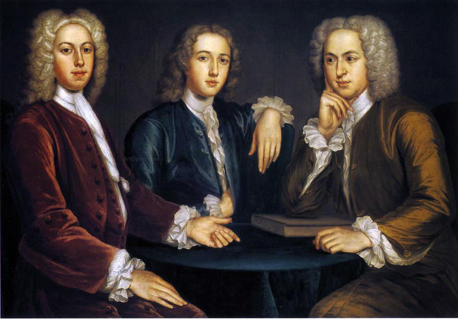  John Smibert Daniel, Peter, and Andrew Oliver - Hand Painted Oil Painting