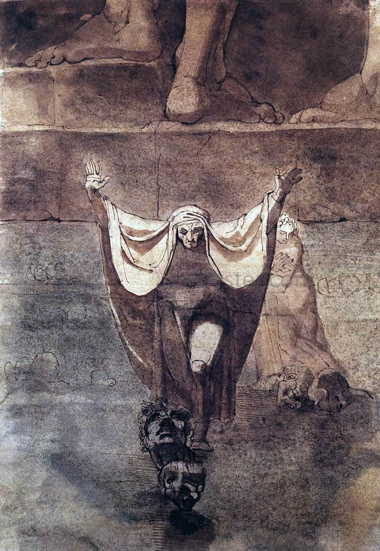  John Henry Fuseli Dante and Virgil on the Ice of Kocythos - Hand Painted Oil Painting