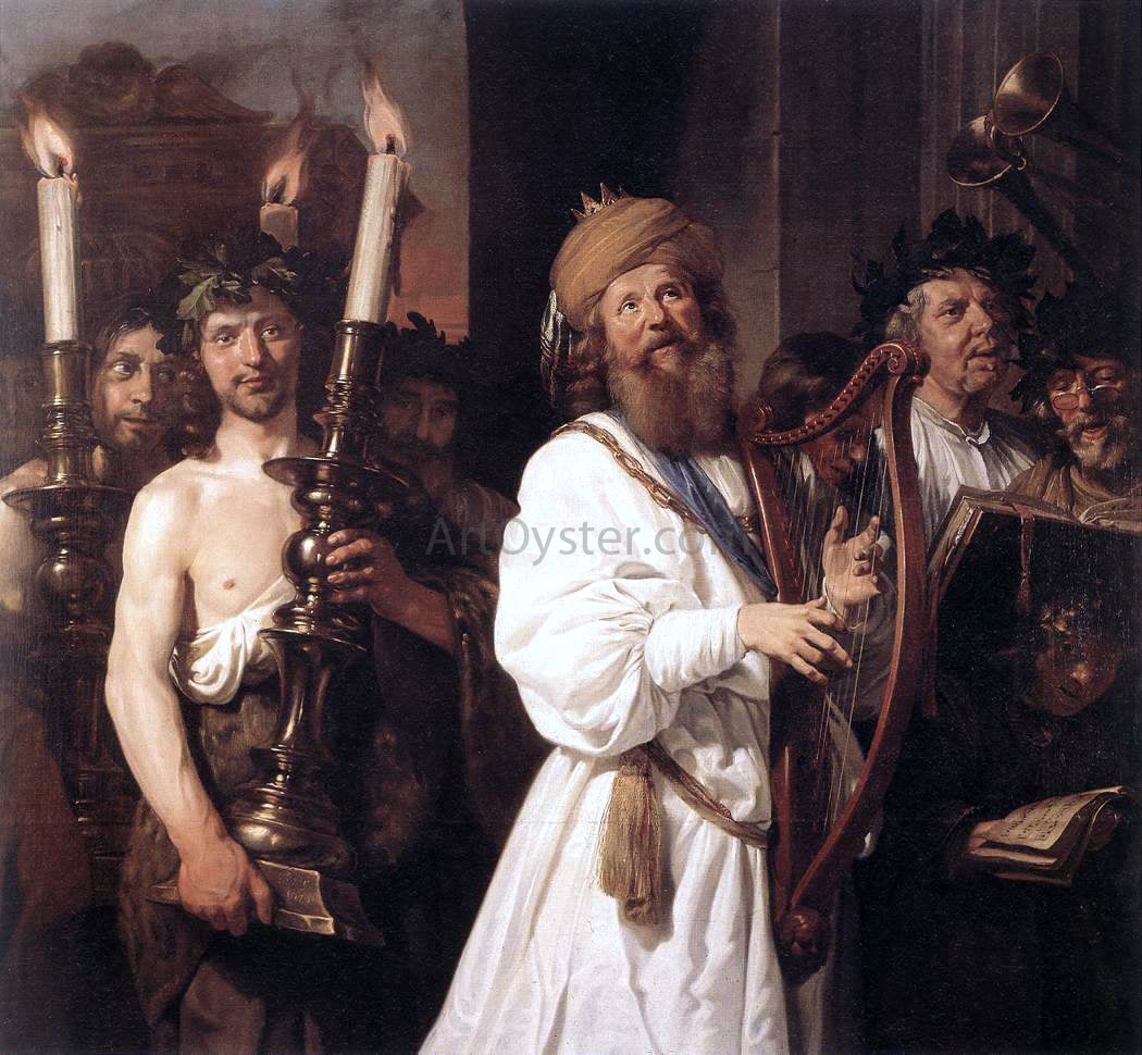  Jan De Bray David Playing the Harp - Hand Painted Oil Painting