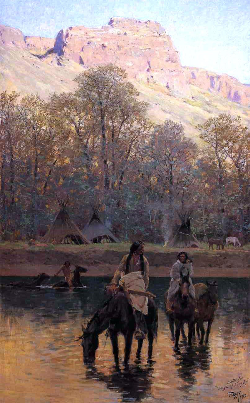  Henry F Farney Days of Long Ago - Hand Painted Oil Painting