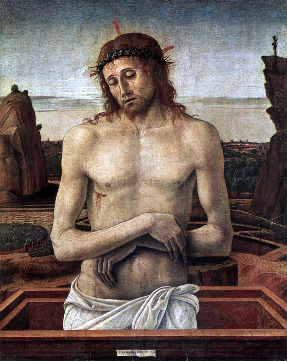  Giovanni Bellini Dead Christ in the Sepulchre (Pieta) - Hand Painted Oil Painting
