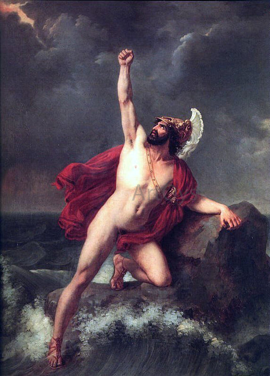  Henri Cesar Serrur Death of Ajax - Hand Painted Oil Painting