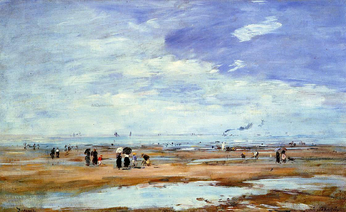  Eugene-Louis Boudin Deauville, the Beach, Low Tide - Hand Painted Oil Painting