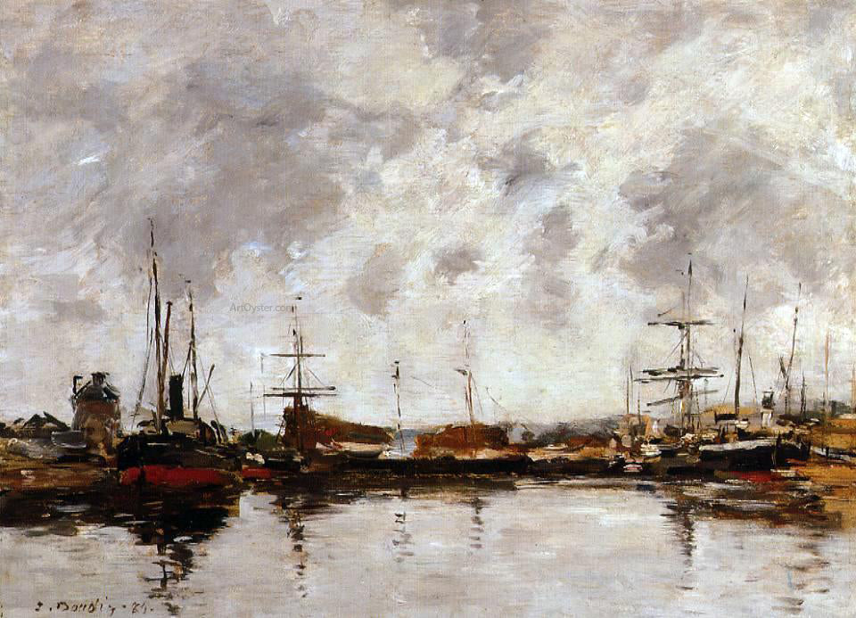  Eugene-Louis Boudin Deauville, the Harbor - Hand Painted Oil Painting