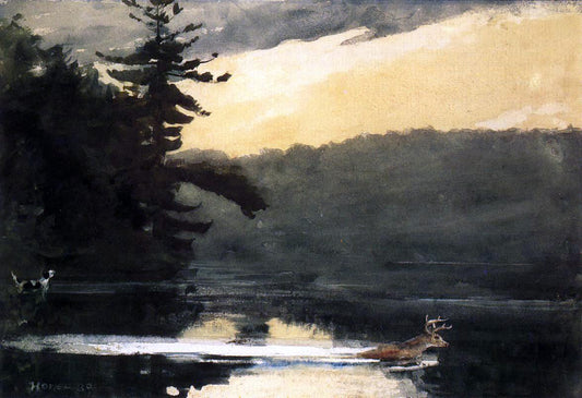  Winslow Homer Deer in the Adirondacks - Hand Painted Oil Painting