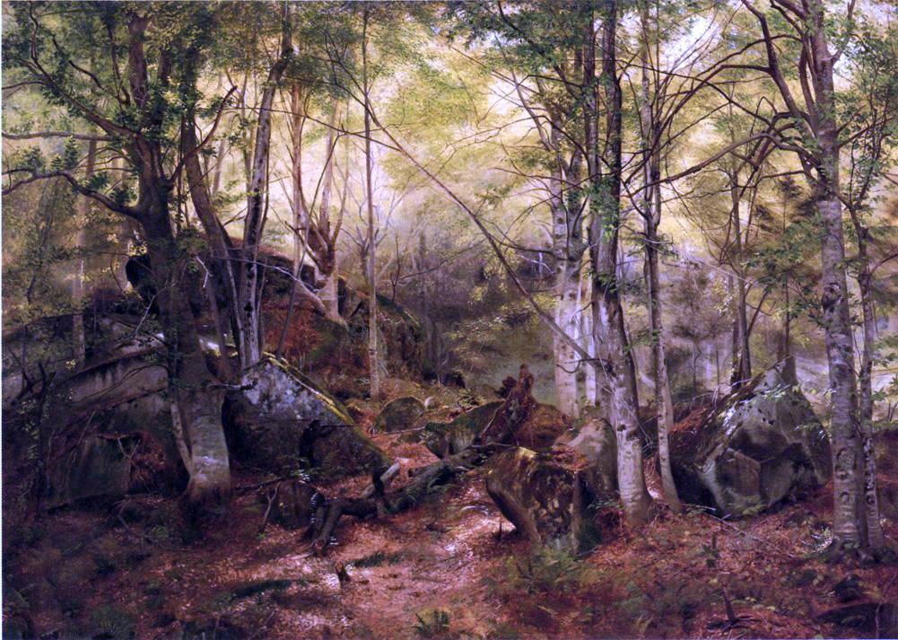  John George Brown Deerhunter in the Woods - Hand Painted Oil Painting