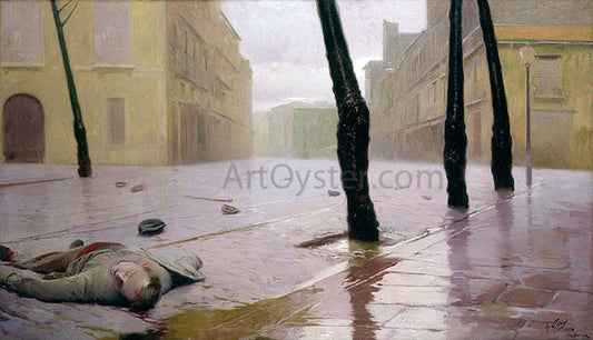  Antonio Fillol Granell Despues de la Refriega - Hand Painted Oil Painting