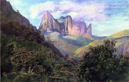  John La Farge Diadem Mountain at Sunset, Tahiti - Hand Painted Oil Painting